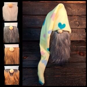 Pastel Hearts Gnome Hat with Choice of Bearded Gnome Body  Interchangeable Gnome